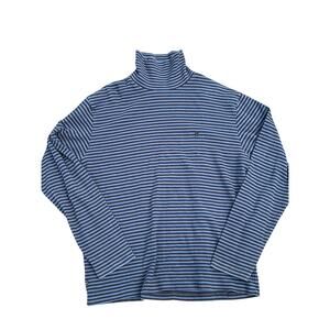 Navy black striped turtleneck, 10 deep tenth garment division XL long sleeve